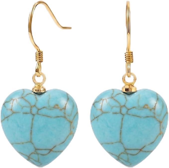 Dangle Earrings with Created Turquoise
