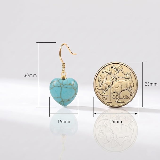 Dangle Earrings with Created Turquoise